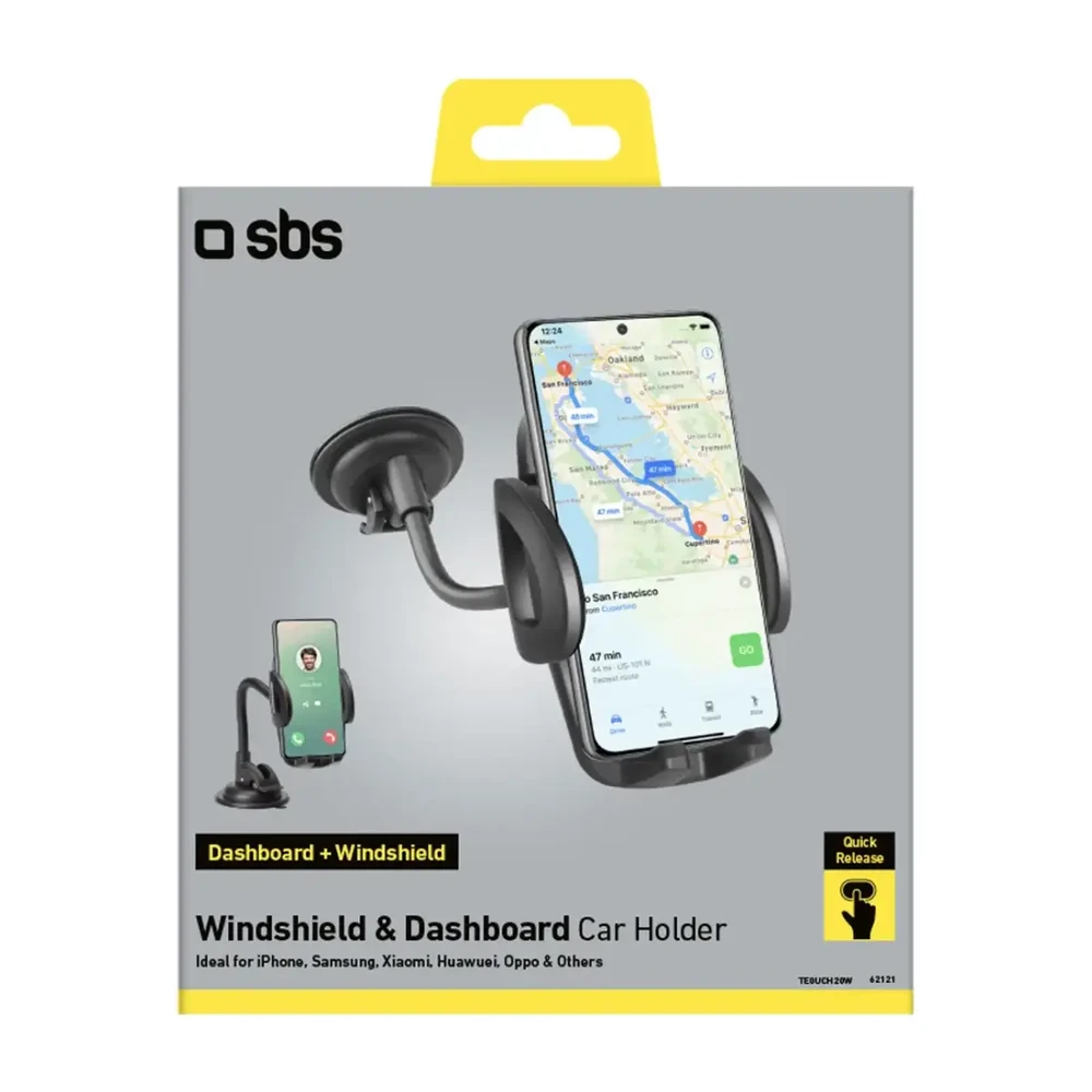 SBS Universalus automobilinis laikiklis išmaniajam telefonui iki 6,8" juodas