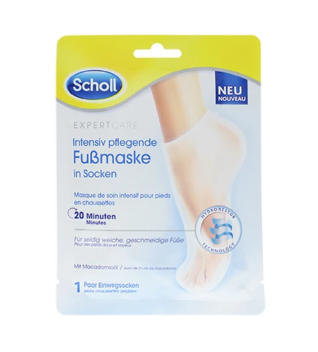 „Scholl“ maitinanti pėdų kaukė su makadamo aliejumi „Expert Care“ (pėdų kaukė) 1 pora