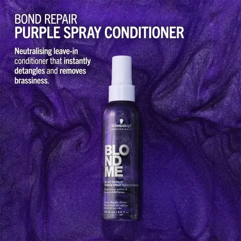 Schwarzkopf Professional BlondMe Bond Repair Violetinė Purškiklis Conditioner purškiamas kondicionierius šviesiems plaukams, 150 ml