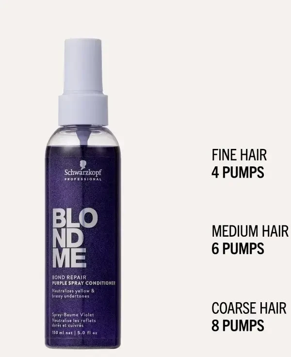Schwarzkopf Professional BlondMe Bond Repair Violetinė Purškiklis Conditioner purškiamas kondicionierius šviesiems plaukams, 150 ml