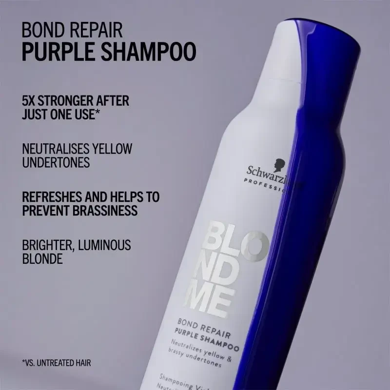 Schwarzkopf Professional BlondMe Bond Repair Violetinė Šampūnas šampūnas šviesiems plaukams, 300 ml