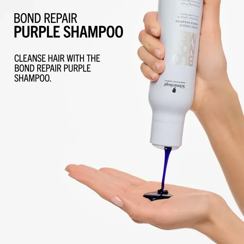 Schwarzkopf Professional BlondMe Bond Repair Violetinė Šampūnas šampūnas šviesiems plaukams, 300 ml