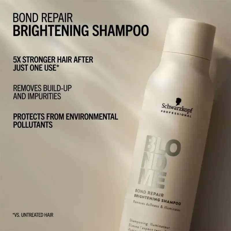 Schwarzkopf Professional BlondMe Bond Repair Brightening Šampūnas skaistinantis šampūnas šviesiems plaukams, 300 ml