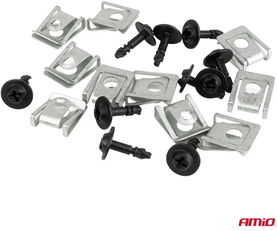 Varžtų ir montavimo plokštelių rinkinys 18 mm × 5 mm 10 vnt. amio-05032