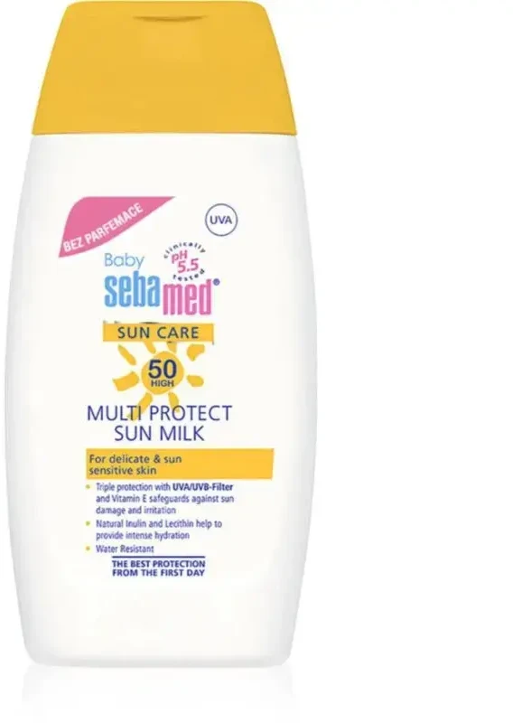 Sebamed Apsauginis pienelis nuo saulės be kvapo OF 50+ Baby (daugiafunkcinis apsauginis pienelis nuo saulės) 200 ml
