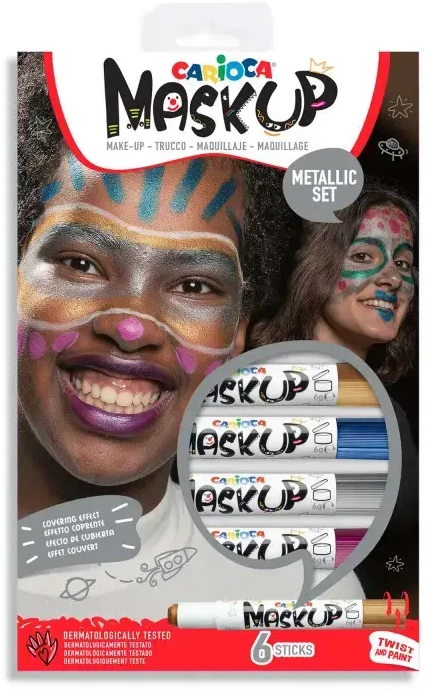 Dažai veidui CARIOCA Metallic Party Box, 6 spalvos