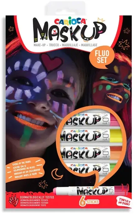 Dažai veidui CARIOCA Mask Up Neon, 6 spalvos