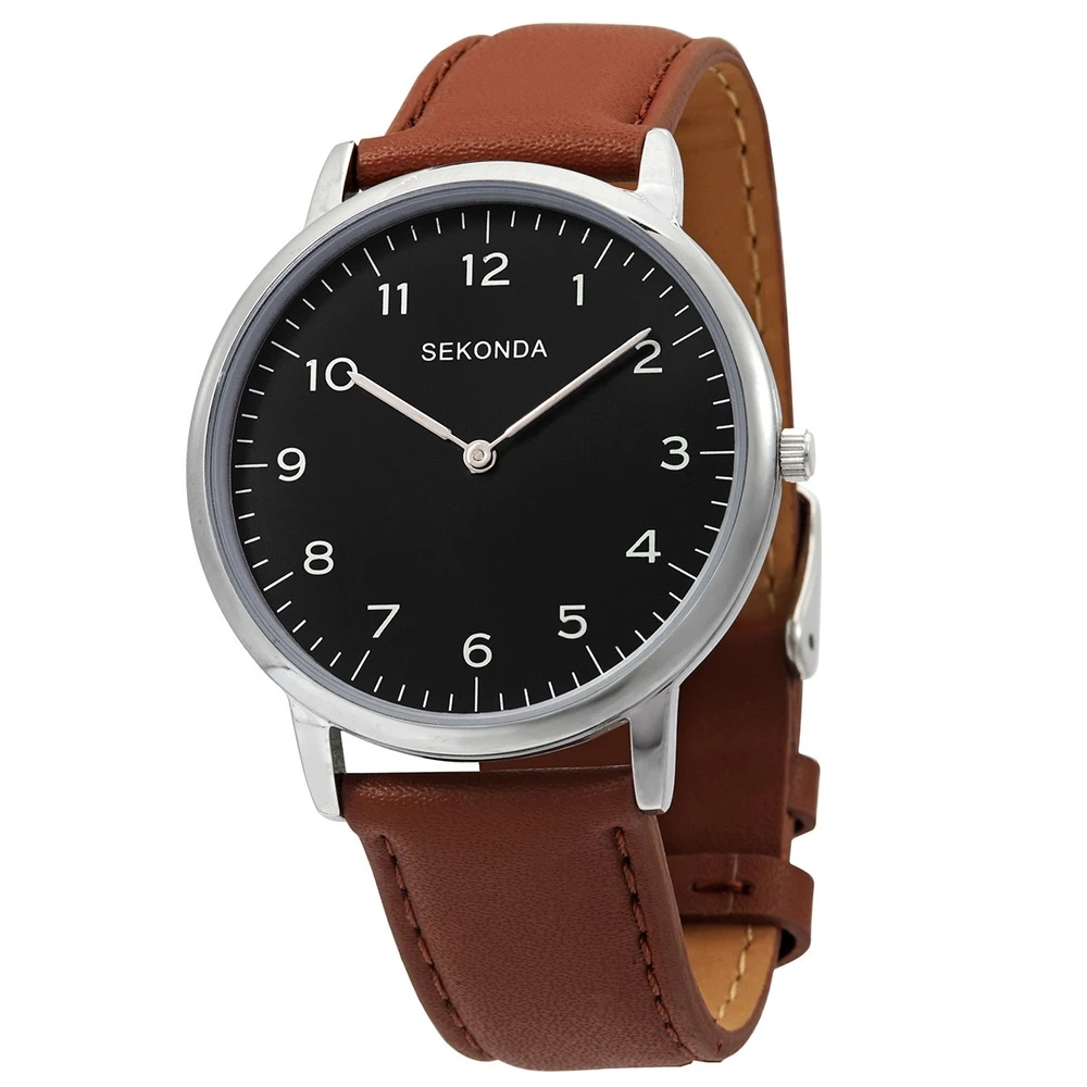 Laikrodis Sekonda , , Quartz Leather Strap Watch, 1348.84, For Men For Men