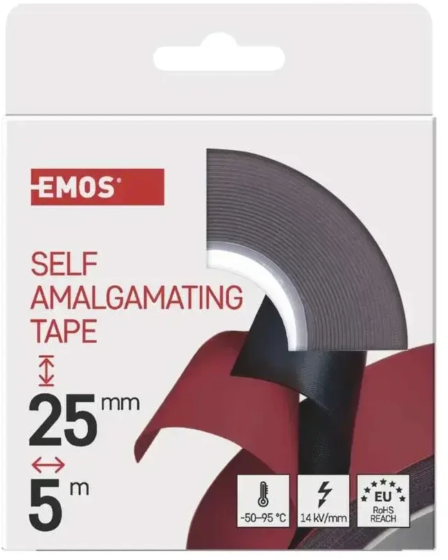 Izoliacinė juosta savaime vulkanizuojanti 25mm x 5m juoda EMOS