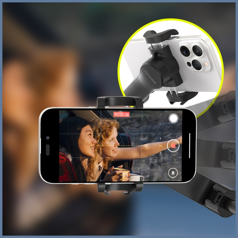 Selfie Stick Gimbal Araree Pod Gimbal 1X Tripod juoda