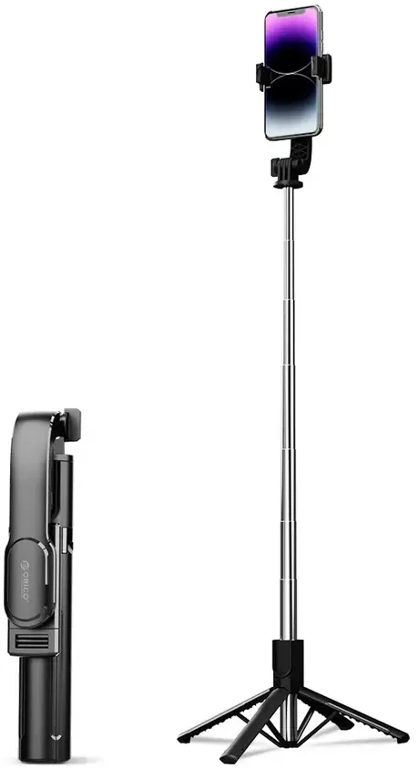 Asmenukių lazda Orico SPN100 1/4 colio trikojis telefono kamerai su 360 laipsnių sukimu, Bluetooth 5.2 - juodas