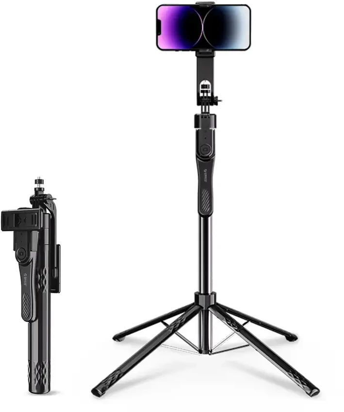 Asmenukių lazda Orico SPN185 1/4 colio trikojis telefono kamerai su 360 laipsnių sukimu, Bluetooth 5.2 - juodas