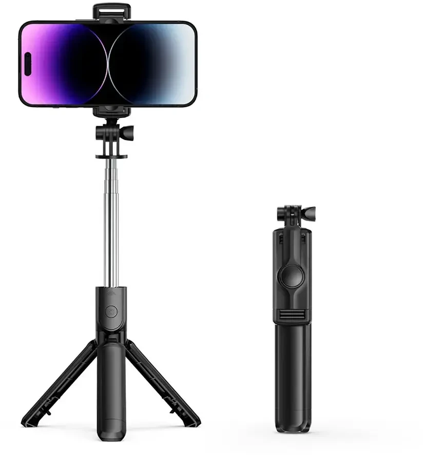 Asmenukių lazda Orico SPV68 mini trikojis su „Bluetooth“, 360 laipsnių sukimasis, 68 cm - juodas