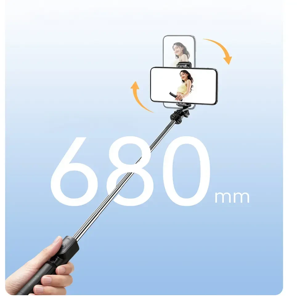 Asmenukių lazda Orico SPV68 mini trikojis su „Bluetooth“, 360 laipsnių sukimasis, 68 cm - juodas
