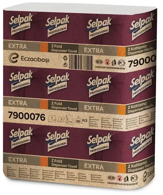 Selpak Professional Popierinis rankšluostis SELPAK, PRO Extra Z-Fold dispenseriui, 2 sluoksnis, 200 lapelių