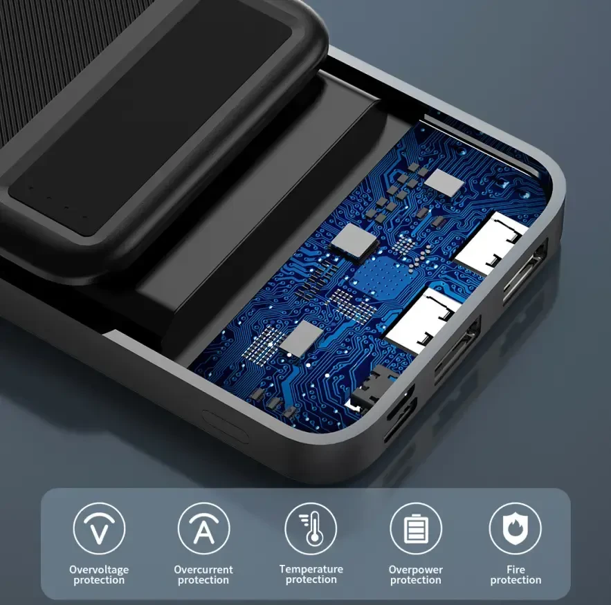 SENDEM PK91 išorinė baterija 10000 mAh | 2.4A | LED | Juoda