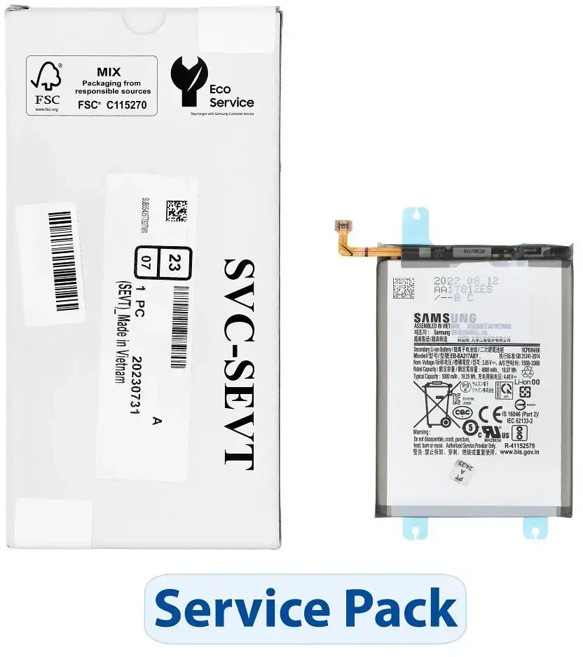 „Service Pack Bateria EB-BA217ABY“ arba „SAMSUNG A04s/A12/A21s GH82-29803A“