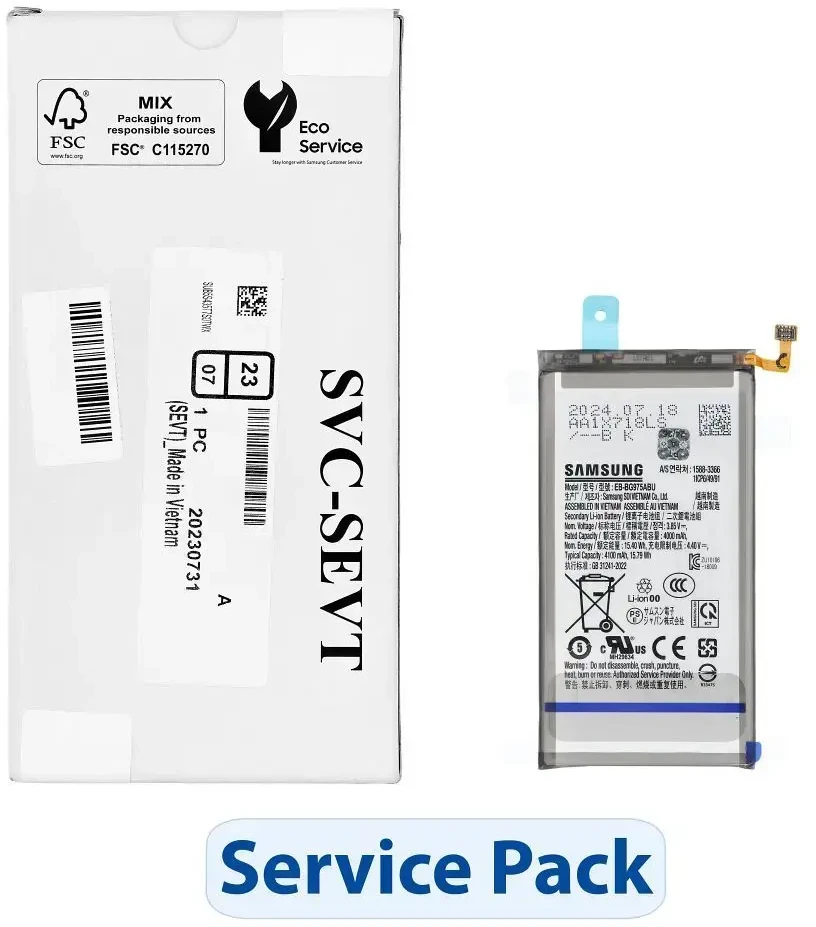 „ServicePack Baterija EB-BG975ABU“ arba „Samsung S10 PLUS G975 GH82-18827A“