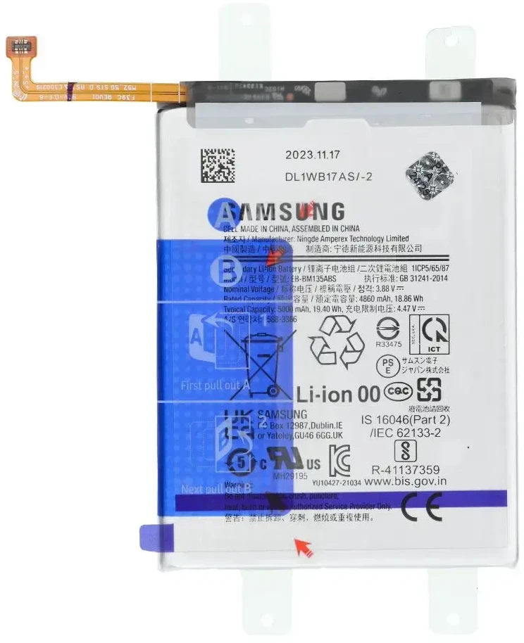 „Service Pack Bateria EB-BM135ABS“ arba „Samsung M13 M135F GH82-29136A“