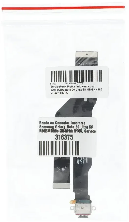 „ServicePack“ USB įkrovimo plokštė SAMSUNG Note 20 Ultra 5G N986 / N985 GH59-15301A