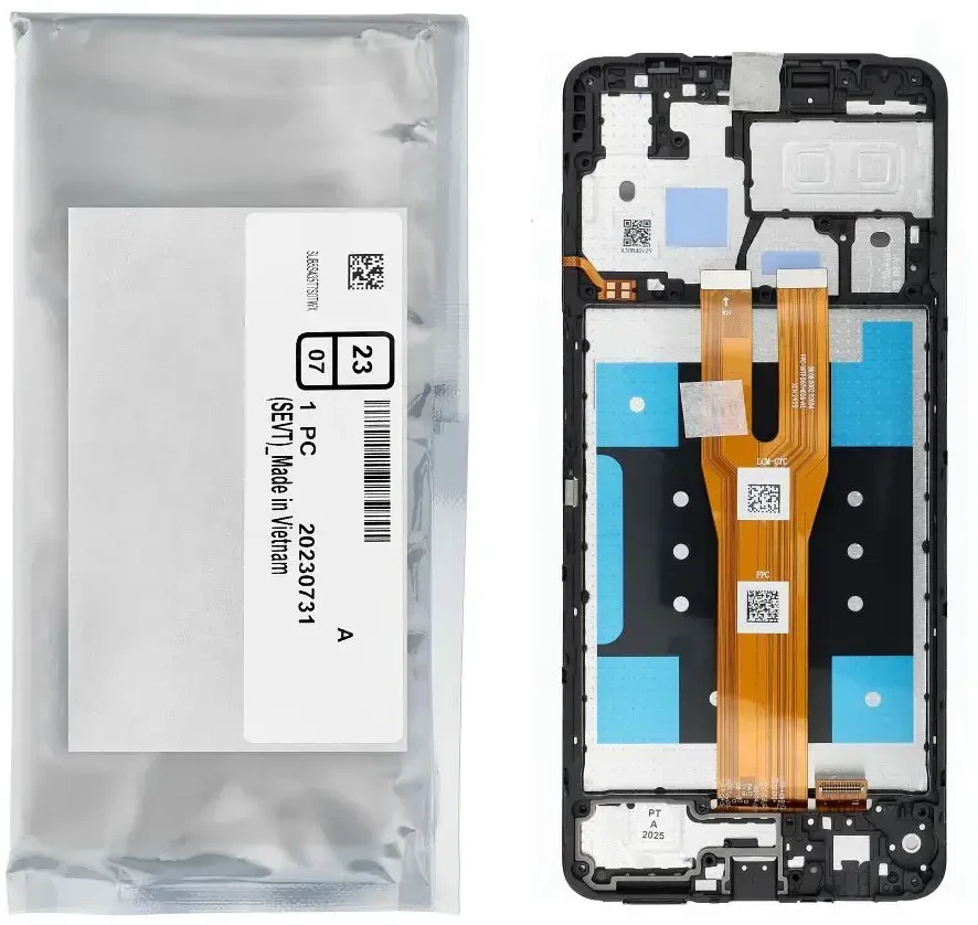 „ServicePack“ LCD ekranas, skirtas SAMSUNG A06 A065 GH81-26440A juodas
