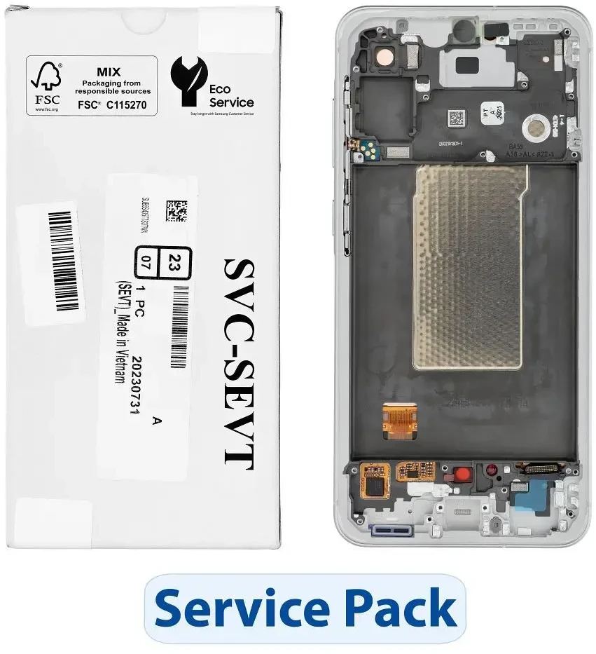 „ServicePack“ LCD ekranas, skirtas „SAMSUNG A56 5G A566B“, pilkas GH82-36829B