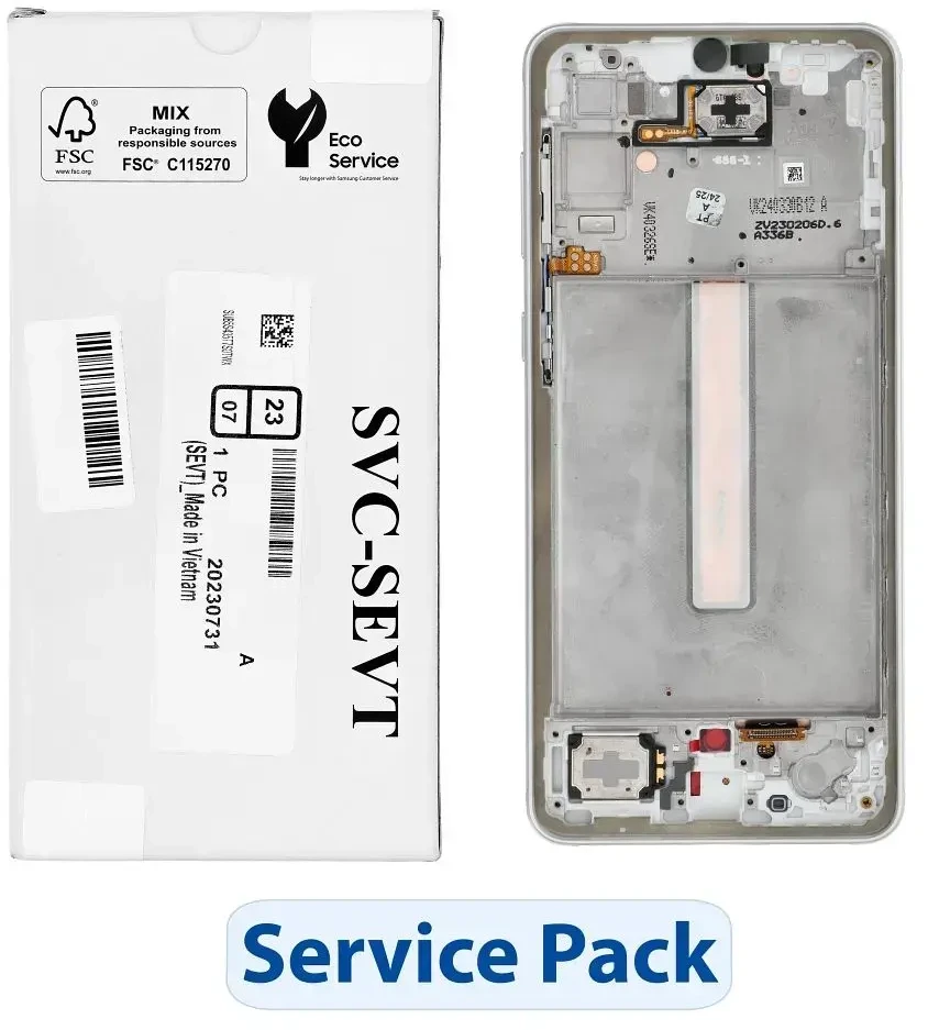 „ServicePack“ LCD ekranas SAMSUNG A33 5G A336B GH82-28143B baltas