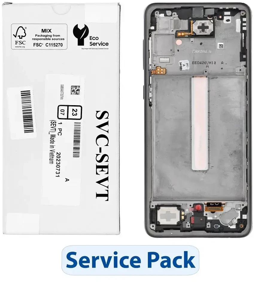 „ServicePack“ LCD ekranas SAMSUNG A33 5G A336B GH82-28143A juodas