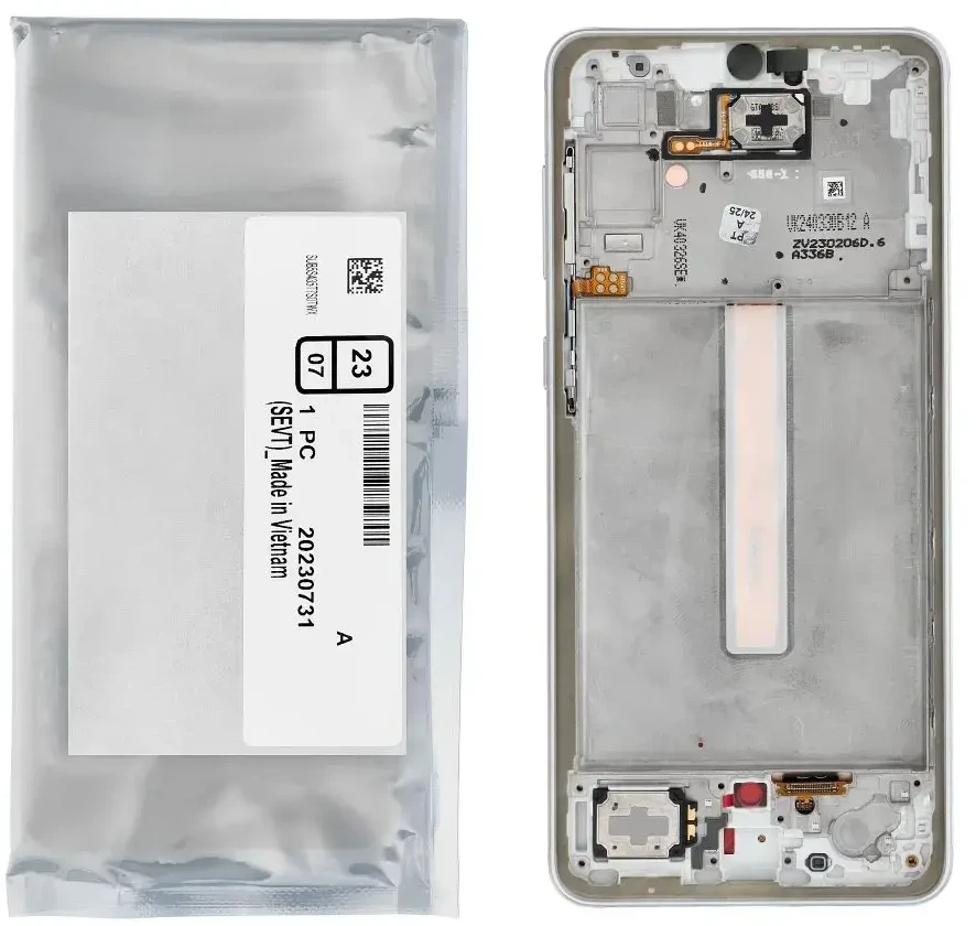 „ServicePack“ LCD ekranas SAMSUNG A33 5G A336B GH82-28143B baltas