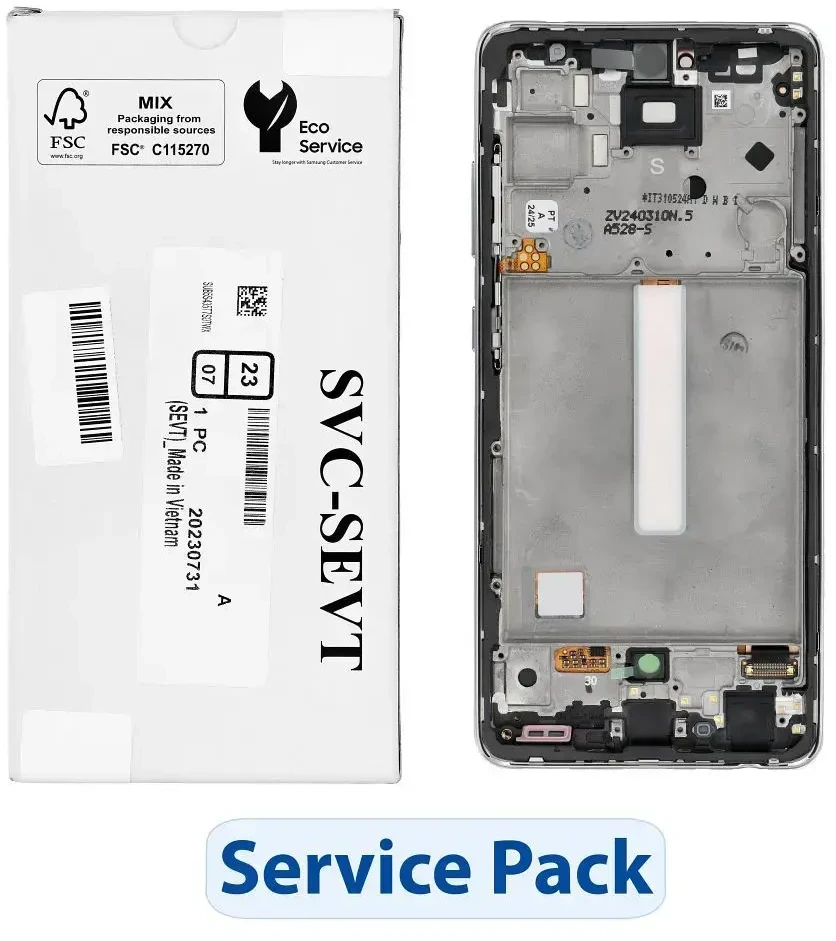 „ServicePack“ LCD ekranas SAMSUNG A52S 5G A528B GH82-26861D baltas