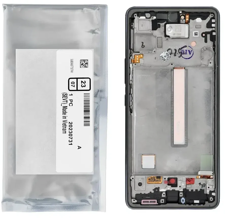 „ServicePack“ LCD ekranas SAMSUNG A53 5G A536B GH82-28024A juodas