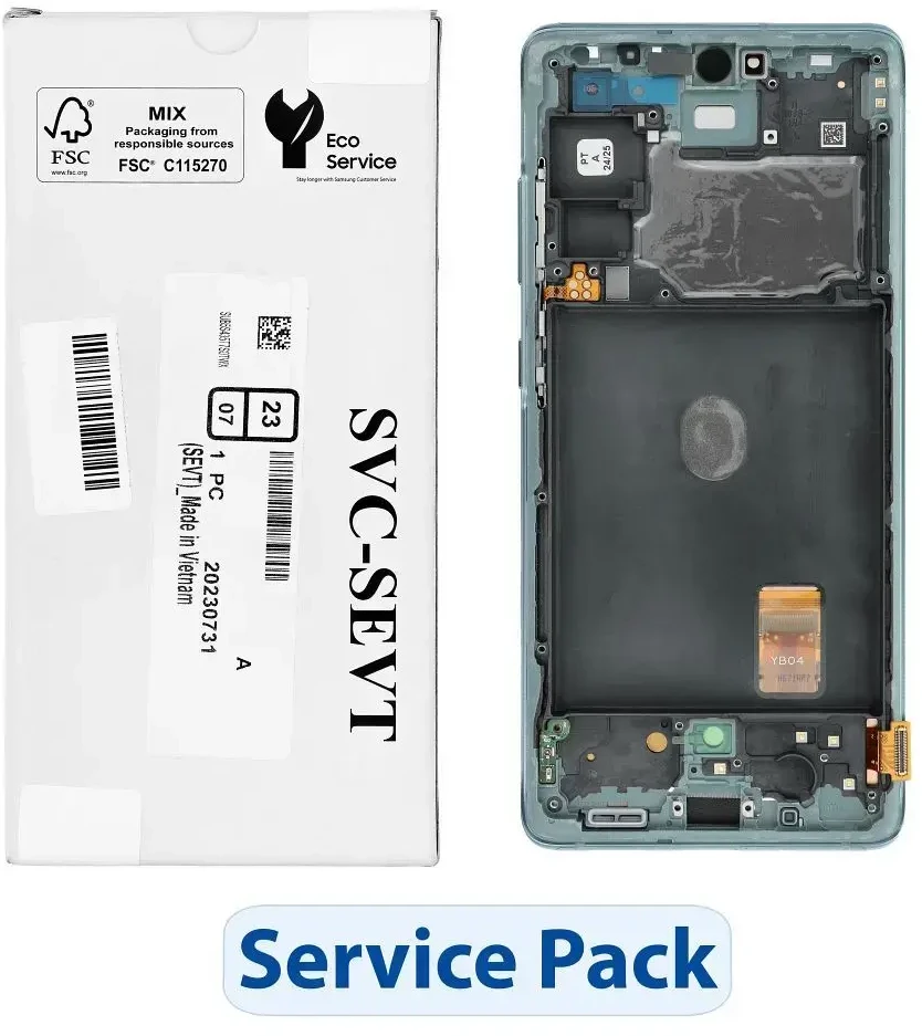 „ServicePack“ LCD ekranas SAMSUNG S20 FE 4G/5G G780F/G781F GH82-24214D žalias