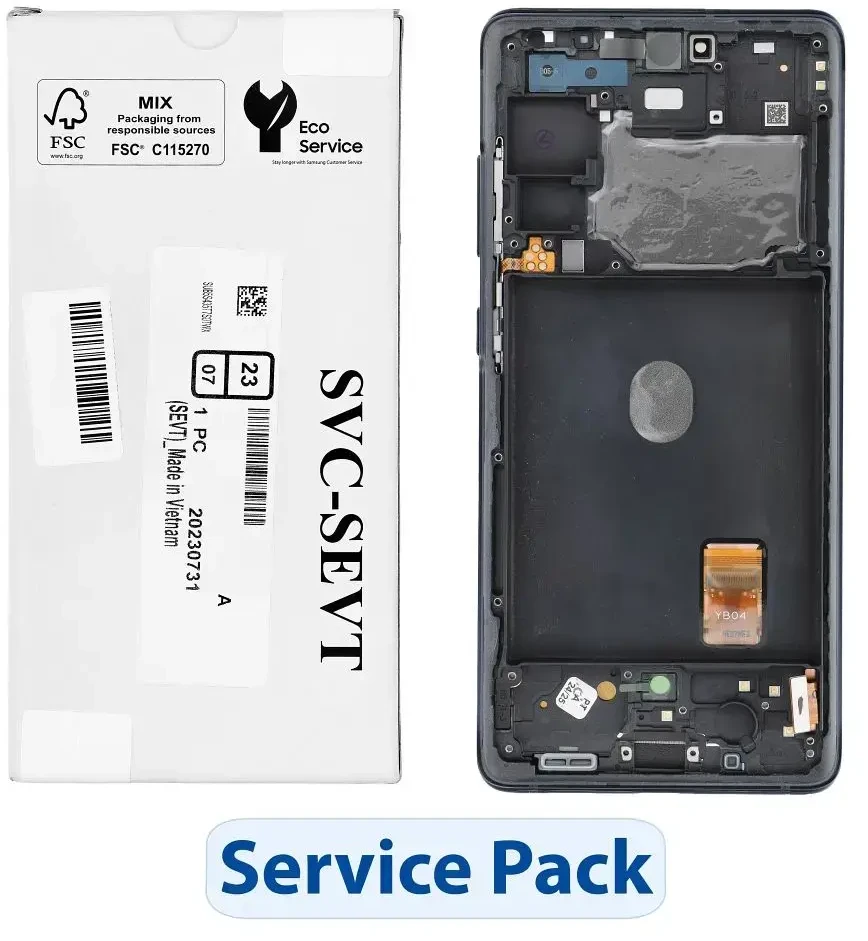 Mėlyna „ServicePack“ LCD ekranas SAMSUNG S20 FE 4G 5G GH82-24219A mėlynas