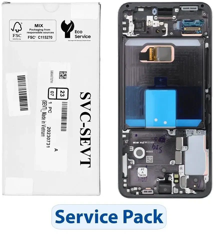 „ServicePack“ LCD ekranas SAMSUNG S22 S901 GH82-27520A juodas