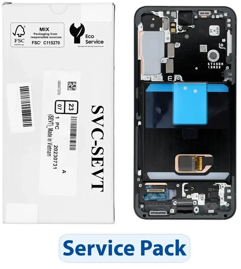 „ServicePack“ LCD ekranas SAMSUNG S22 S901 GH82-27520E pilkas