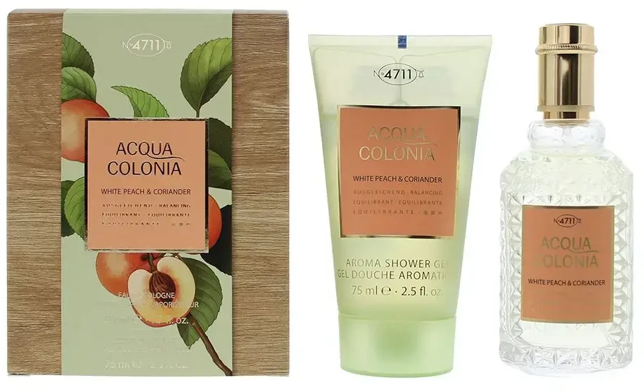 Set 4711: Acqua Colonia Baltas Peach & Coriander Eau De Cologne Unisex, 50 ml + Acqua Colonia Baltas Peach & Coriander Moisturizing Dušo želė Body All Skin Types, 75 ml