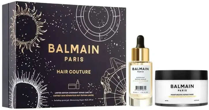 Balmain Professionnel Balmain Set Professionnel: Overnight, Botanical Oils, Hair Serum, Repairing, 30 ml + Moisturizing, Hair Treatment Kremas Mask, For Repairing, 200 ml For Women