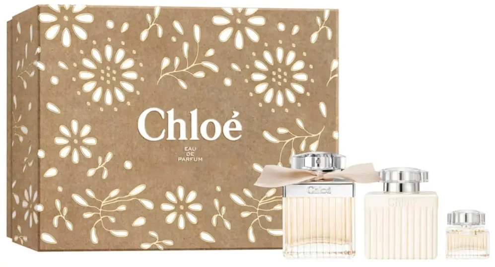 Rinkinys „Chloe“: „Chloe“ kvepalai moterims, 75 ml + „Chloe“ kvepalai moterims, 5 ml *Miniatiūrinis + „Chloe Losjonas kūnui“ visam kūnui, 100 ml