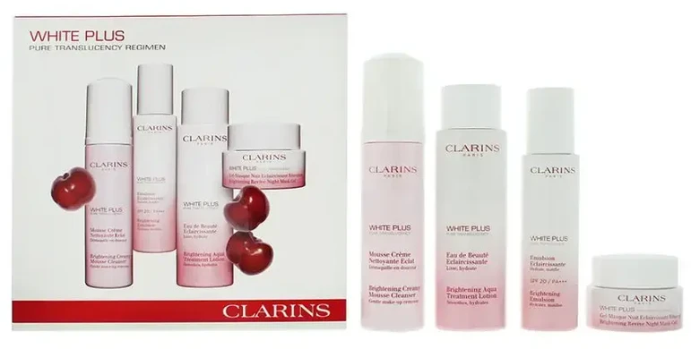 Set Clarins: Baltas Plus Hydrating Day Emulsion For Face, 75 ml + Baltas Plus Brightening Cleansing Foam, 150 ml + Baltas Plus Brightening Lotion For Face, 200 ml + Baltas Plus Brightening Gel Mask For Face, 50 ml