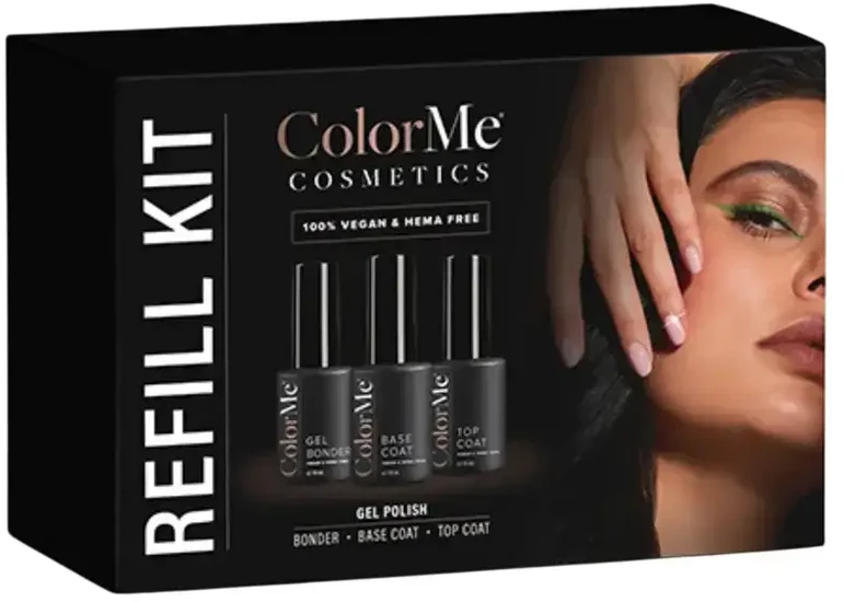 Set ColorMe Cosmetics: ColorMe Gel Semi-Permanent Nagų lakas, 10 ml + ColorMe Base Coat Semi-Permanent Nagų lakas, 10 ml + ColorMe Top Coat Semi-Permanent Nagų lakas, 10 ml