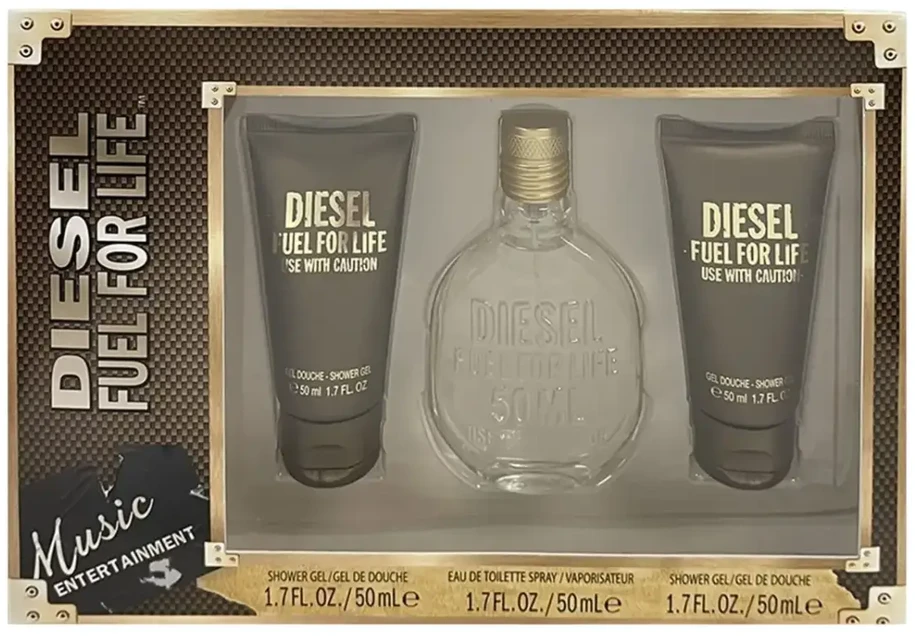 Set Diesel: Fuel for Life Dušo želė All Skin Types, 2 vnt., 50 ml + Fuel for Life Eau De Parfum For Women, 50 ml