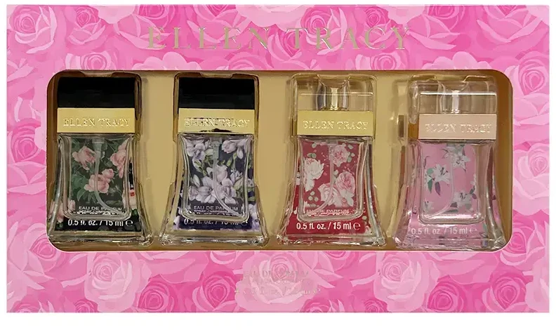 Set Ellen Tracy: Sparkling Eau De Parfum For Women, 15 ml + Strong Eau De Parfum For Women, 15 ml + Sensational Eau De Parfum For Women, 15 ml + Courageous Eau De Parfum For Women, 15 ml