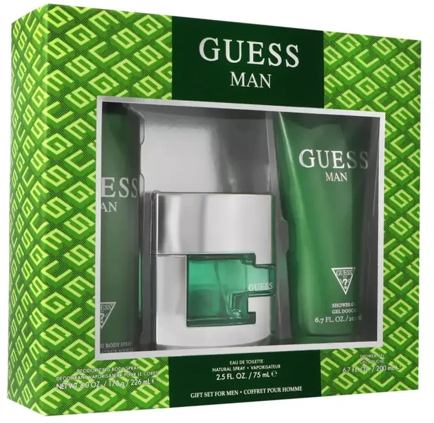 Guess Vyriškas tualetinio vandens purškiklis 75 ml + dušo želė 200 ml + purškiamas dezodorantas 226 ml