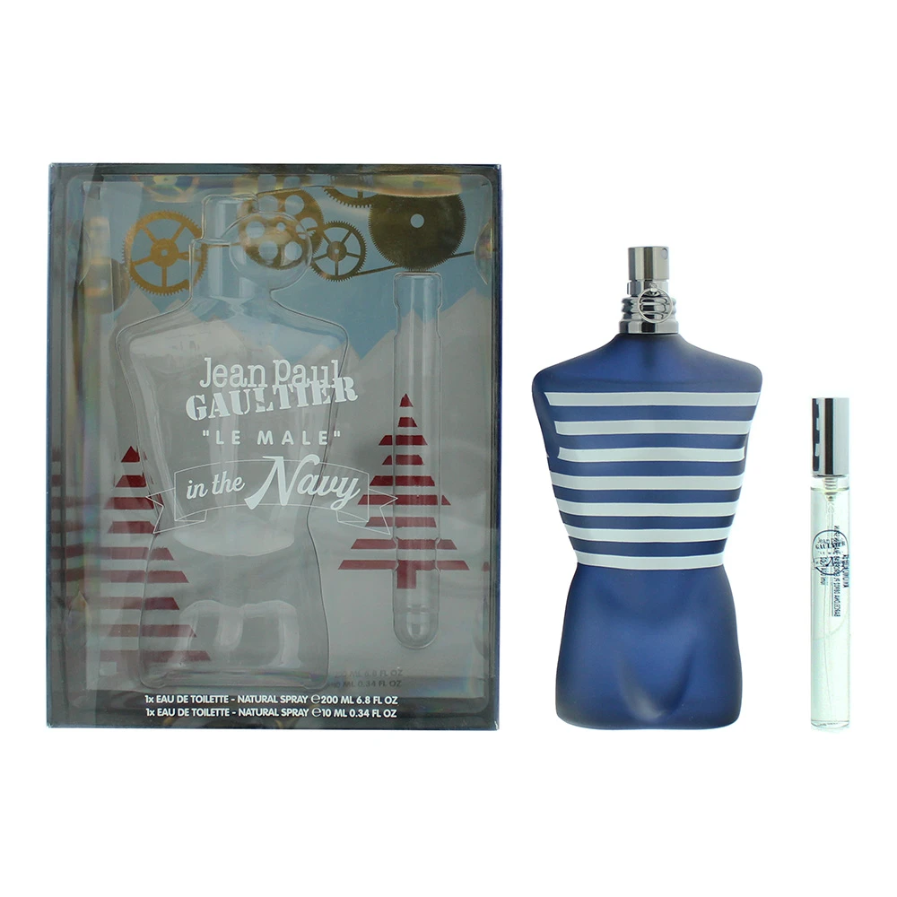 Jean Paul Gaultier rinkinys: Le Male In The Navy tualetinis vanduo vyrams, 125 ml + Le Male In The Navy tualetinis vanduo vyrams, 10 ml