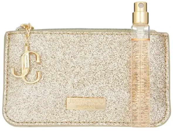 Set Jimmy Choo: I Want Choo Eau De Parfum For Women 7.5 ml + Jimmy Choo GWP Textile Pouch Gold