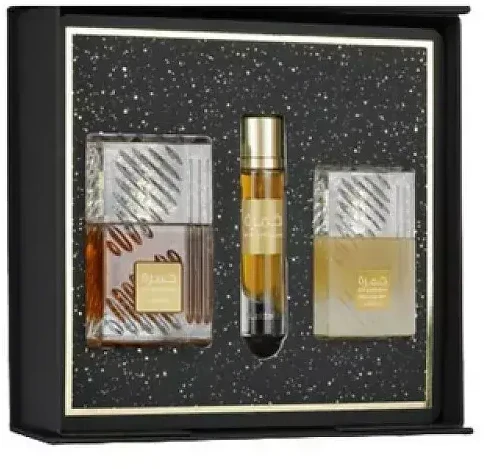 Set Lattafa Khamrah EDP 100ml + EDP 12ml + Hair Mist 50ml