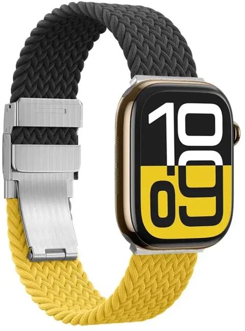 AmazingThing Blend išmaniojo laikrodžio dirželis Apple Watch (45/46/49 mm) | Silikonas | geltonai juodas/juodas