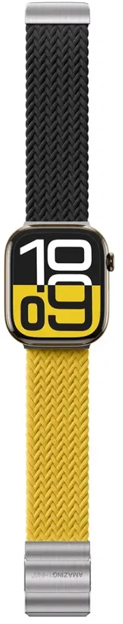 AmazingThing Blend išmaniojo laikrodžio dirželis Apple Watch (45/46/49 mm) | Silikonas | geltonai juodas/juodas