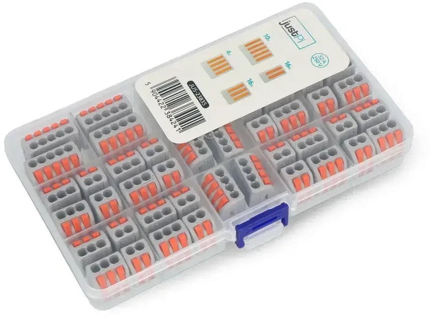 Elektrinių kubelių rinkinys 2/3/4/5pin 32A/250V - oranžinė - 46 vnt, - justPi