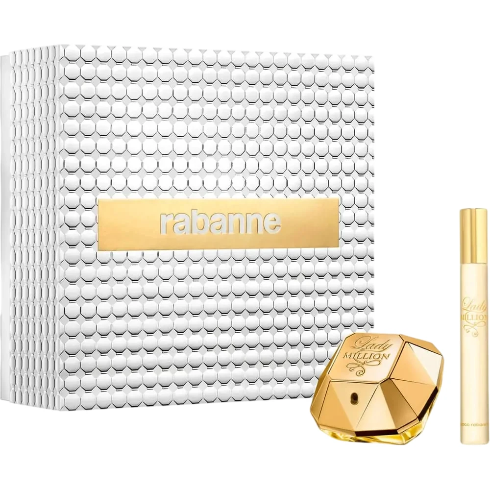 Paco Rabanne rinkinys: Lady Million parfuminis vanduo moterims, 50 ml + Lady Million parfuminis vanduo moterims, 10 ml